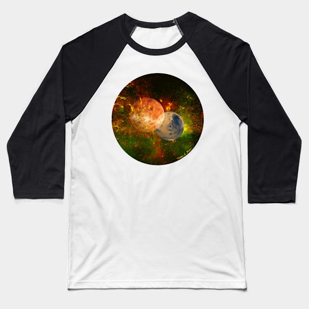 Venus & Mars in Love Venn diagram Baseball T-Shirt by Crazydodo